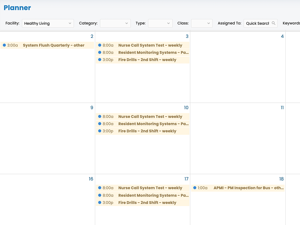 screenshot of Maintenance Care